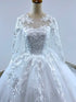 Elegant Summer Long Sleeve Wedding Dresses Lace Ball Gown